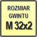 Piktogram - Rozmiar gwintu: M 32x2